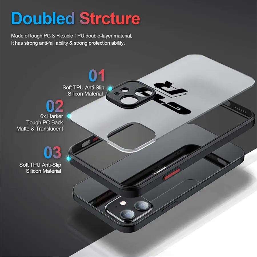 Luxury GTI Logo Cars Phone Case for Apple iPhone 16 Pro15 Pro Max 14 13 Mini 12 11 14 Plus SE 7 8 15 Plus XR XS MAX Matte TPU