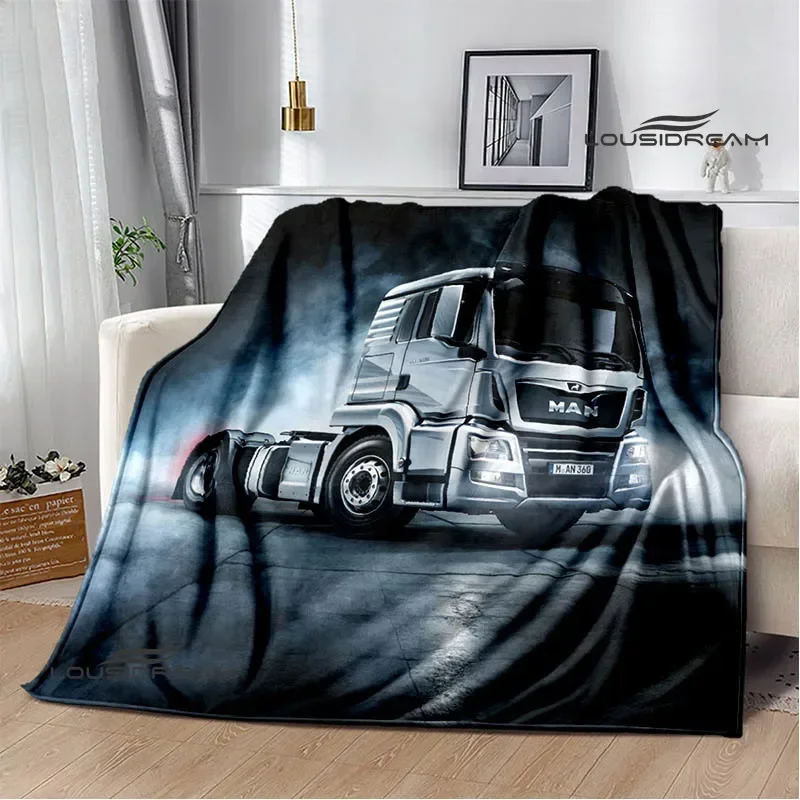 

3D Man truck Retro printed blankets picnic blanket Warm Flannel blankets Soft and comfortable blanket bed linings Birthday Gift