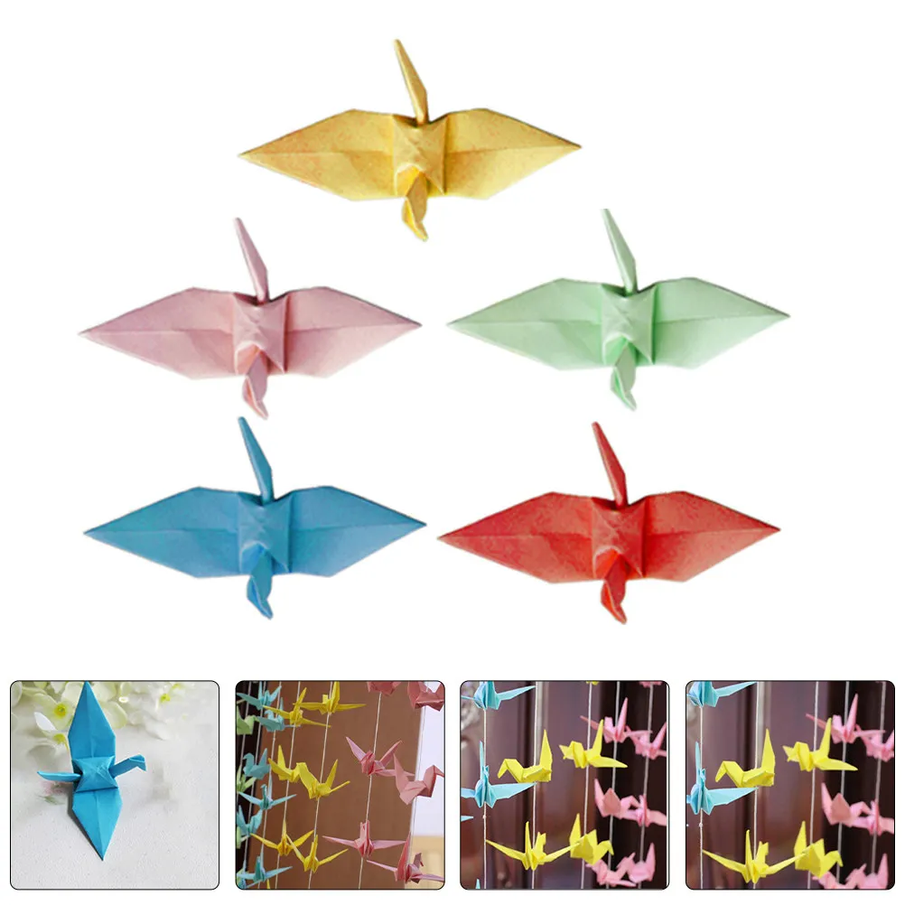 

100Pcs Origami Crane Decor Handmade Paper Crane Garland Wedding Party Decorations Anniversary Backdrop Symbolizing Love