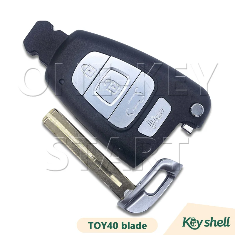 Für Hyundai Veracruz 2007-2012 4-Tasten-Autofernbedienungs-Ersatzschlüsselgehäuse mit ungeschnittenem Schlüsselblatt 【EIN-TASTEN-START】 – Detail 7