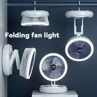 USB Rechargeable Foldable Desk Fan Wall Mounted Ceiling Fan Light, 4-speed Adjustable, Suitable for Home Room Air Cooler Fans