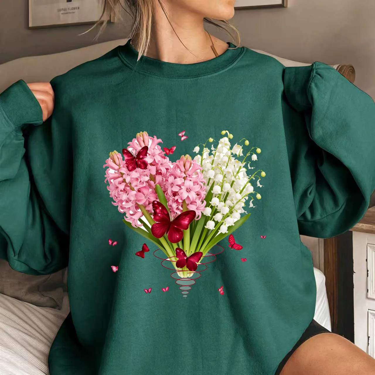 2026 Nieuw dames cartoon anime los fleece sweatshirt met lange mouwen en ronde hals