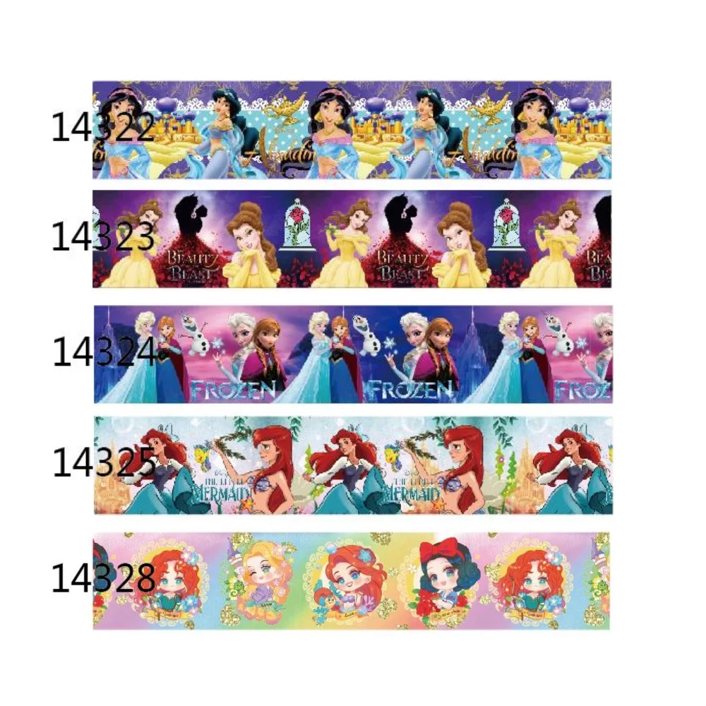 22MM 5yards Disney Princess Grosgrain Printed Ribbon for DIY Bows