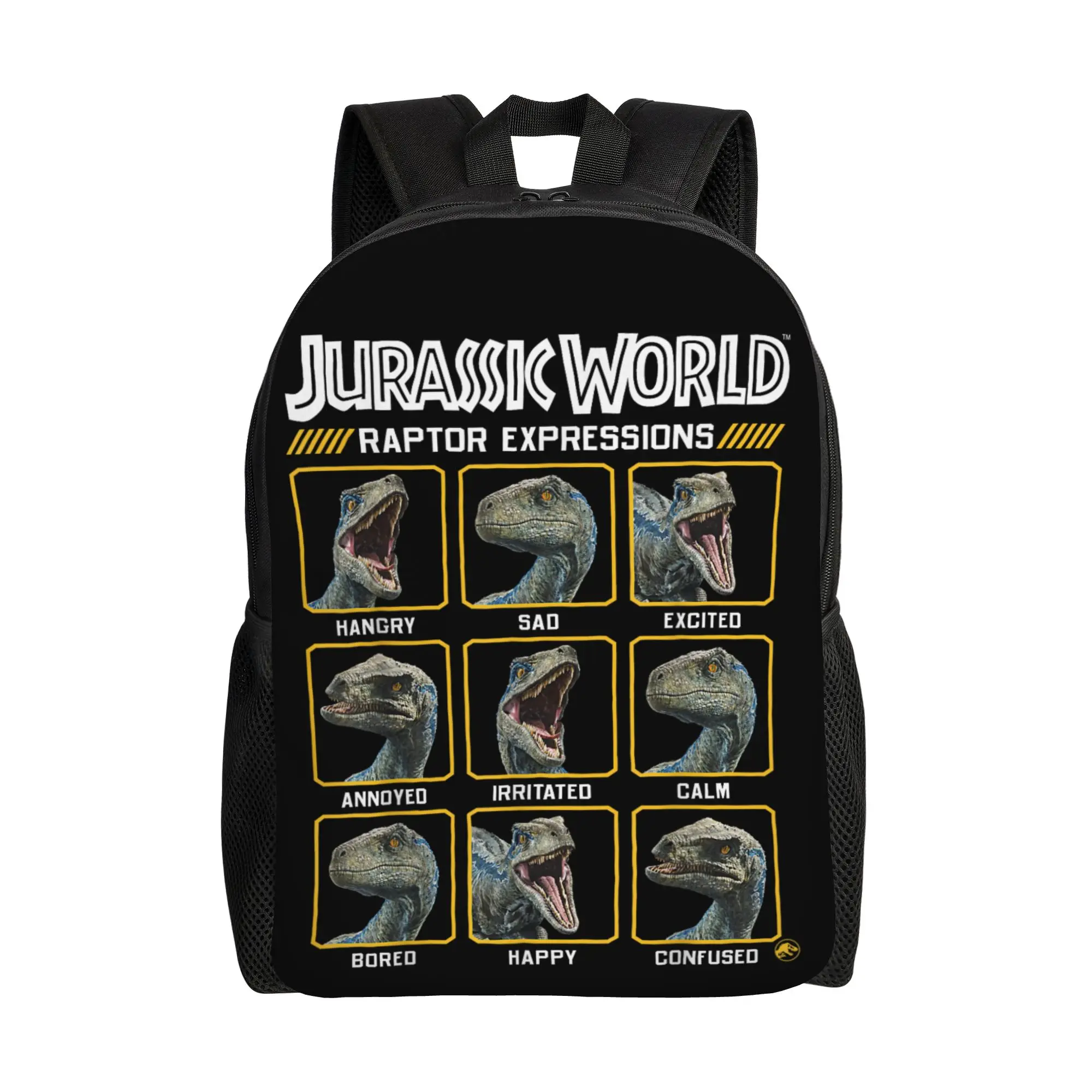 

Рюкзак Jurassic Blue Raptor Expressions World для мужчин и женщин, повседневный, для походов, путешествий, городской, холщовый, с карманом