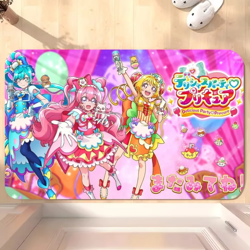 bilibili Anime Delicious Party Pretty Cure Floor Mat Bedroom Kitchen Door Bath House Super Absorbent Foot Non-slip