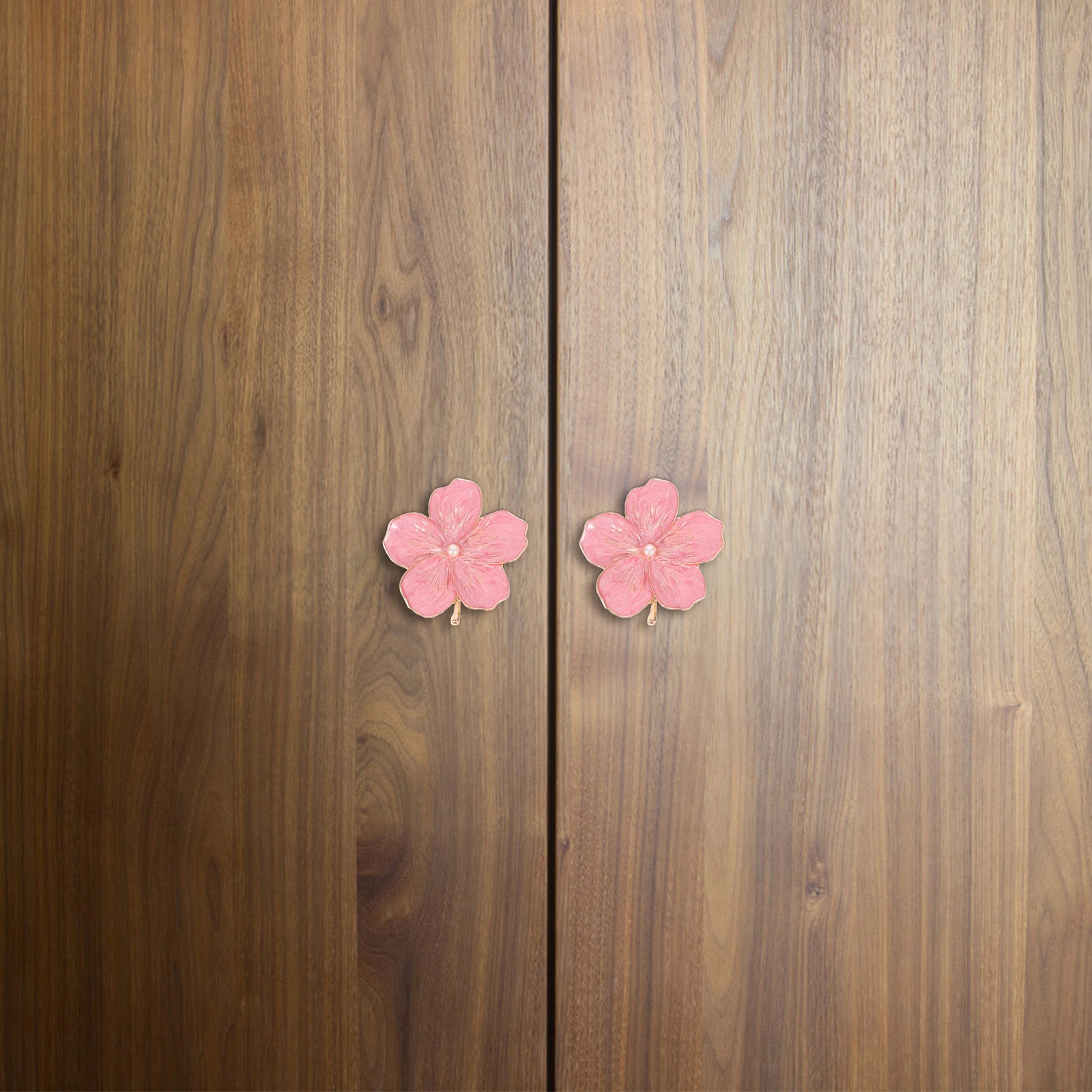 花柄亜鉛合金キャビネットノブ装飾金属製引き出しプルハンドル滑らかな表面家具ハンドルキッチン寝室用