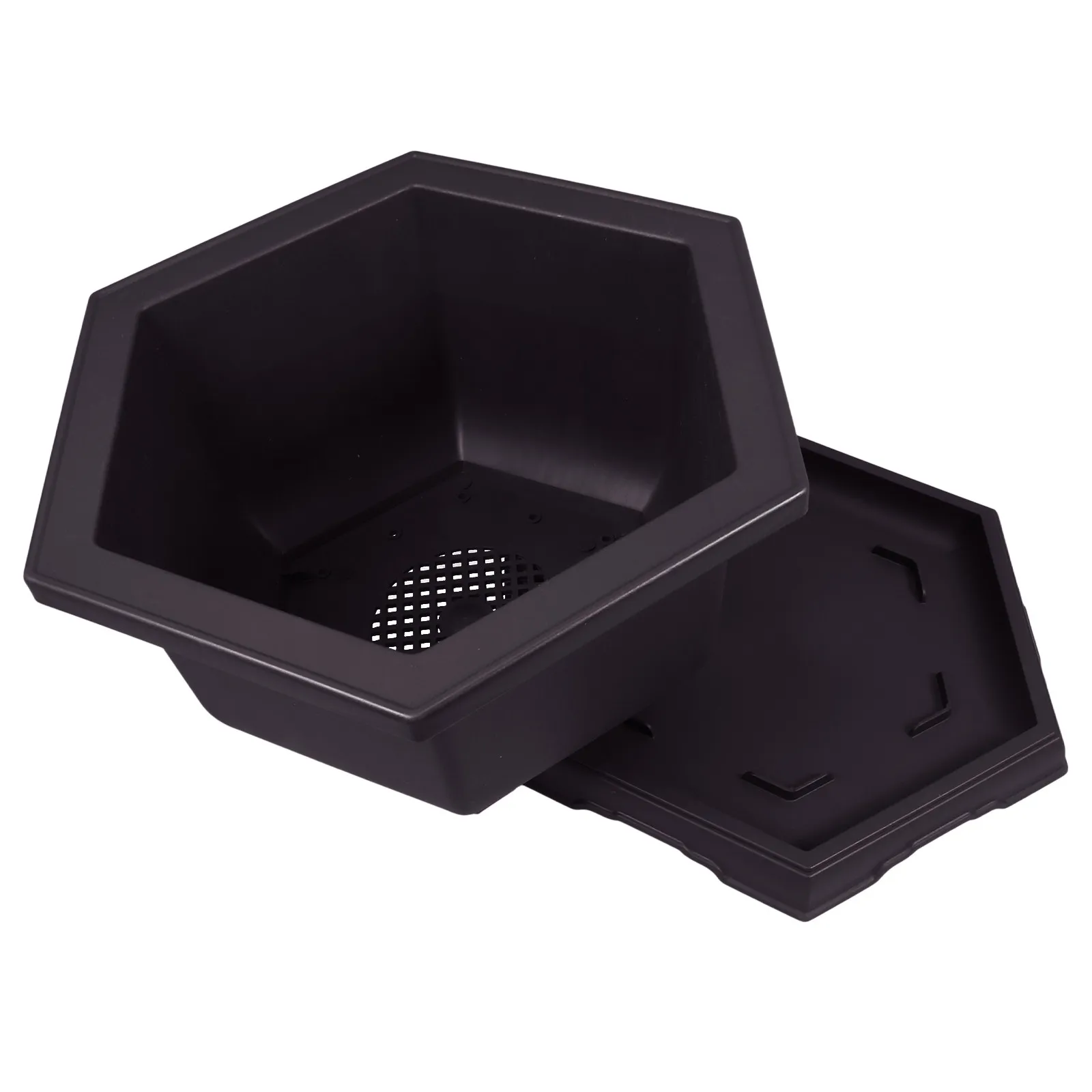 1Set Hexagonal Plastic Planter Pot Household Bonsai Pot for Flowers Succulents Cacti Vegetables Garden Office Home Decor