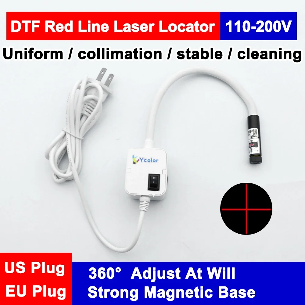 

DTF Print Laser Locator Light Sewing Machine Red Line Cross with Dot Adjustable Dog for Pinning location To Film Tool