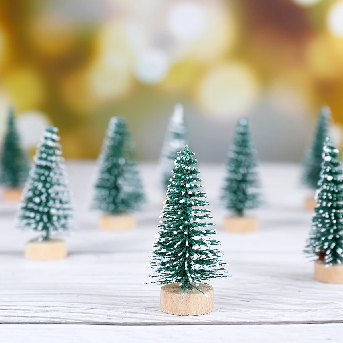 10pcs 5cm Artificial Christmas Tree Mini Snow Frost Tree Pine Tree Christmas DIY Party Decoration Craft Christmas Ornament