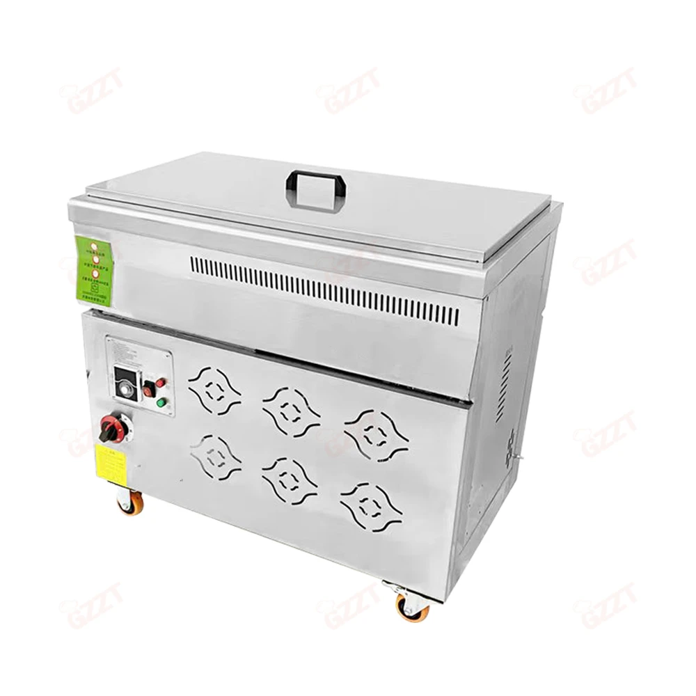 55L Big Oil Tank Commercial Gas Deep Fryer Fried Chicken Drumsticks Oil Water Separation for Donuts Churros Fast Fried Food