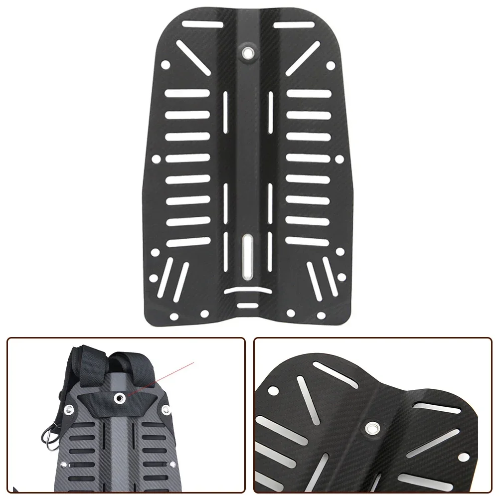 

High-Strength Compact Carbon Fiber Backboard For Technical Cave Diving 3.4mm Thick 11.8x15.7" Plate With Perimeter Holes Scuba