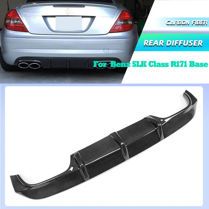 Carbon Fiber Car Rear Bumper Diffuser Lip Spoiler for Mercedes Benz SLK Class R171 SLK200 SLK300 Base 2004-2010 Rear Apron Lip