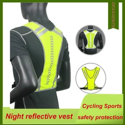 Alta visibilidade ciclismo colete reflexivo, jaqueta segura para passeios noturnos, corrida, corrida, motocicleta, colete de esportes ao ar livre