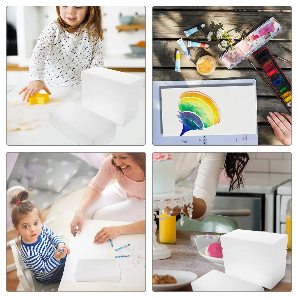 2 Pcs Polystyrene Block Wall Rectangular Foam Balls Large Blocks Material Rectangle White Arrangements Sculpting Foams