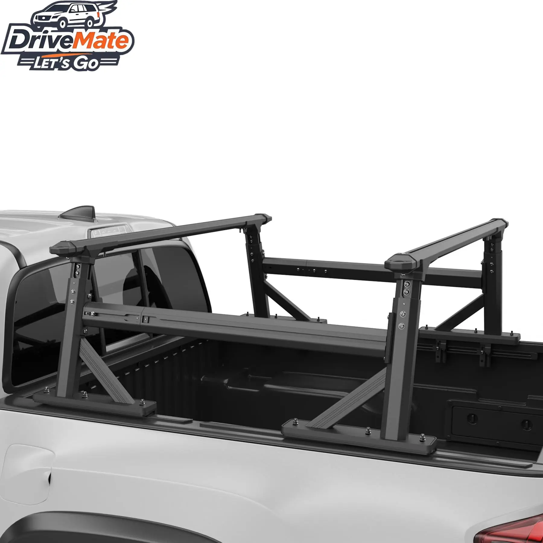 

For No Punching Required 800LB Truck Bed Rack Extendable Pickup Aluminum Ladder Rack Fit for Truck Inner Rail System