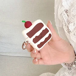 Cute Cherry Cake Earphone Case For Apple Airpods 3 2 1 Pro Cover Silicone Headphone Charging Cases For Airpod Pro 2 Headset Capa