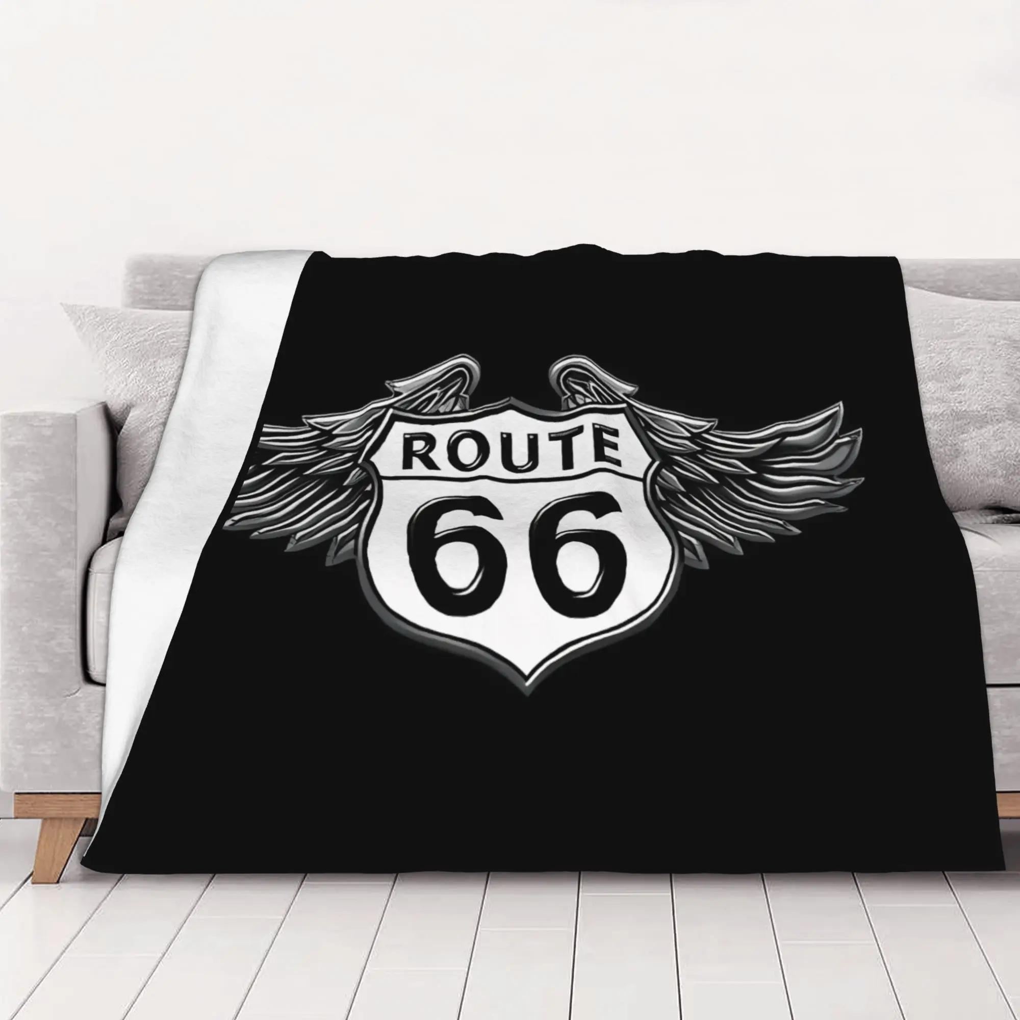 1PC home Cute Room Decor Classic Blanket Throw Blanket Route 66 Novelty Warm Blanket All Season