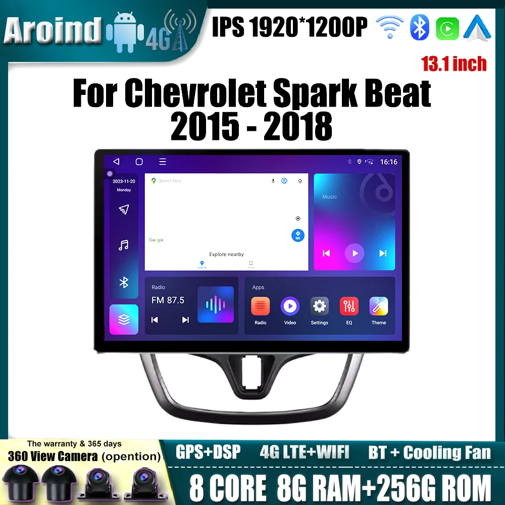 

13.1inch For Chevrolet Spark Beat 2015 - 2018 Multimedia Player Android Auto Wireless Carplay Car Radio GPS Navigation BT Tools