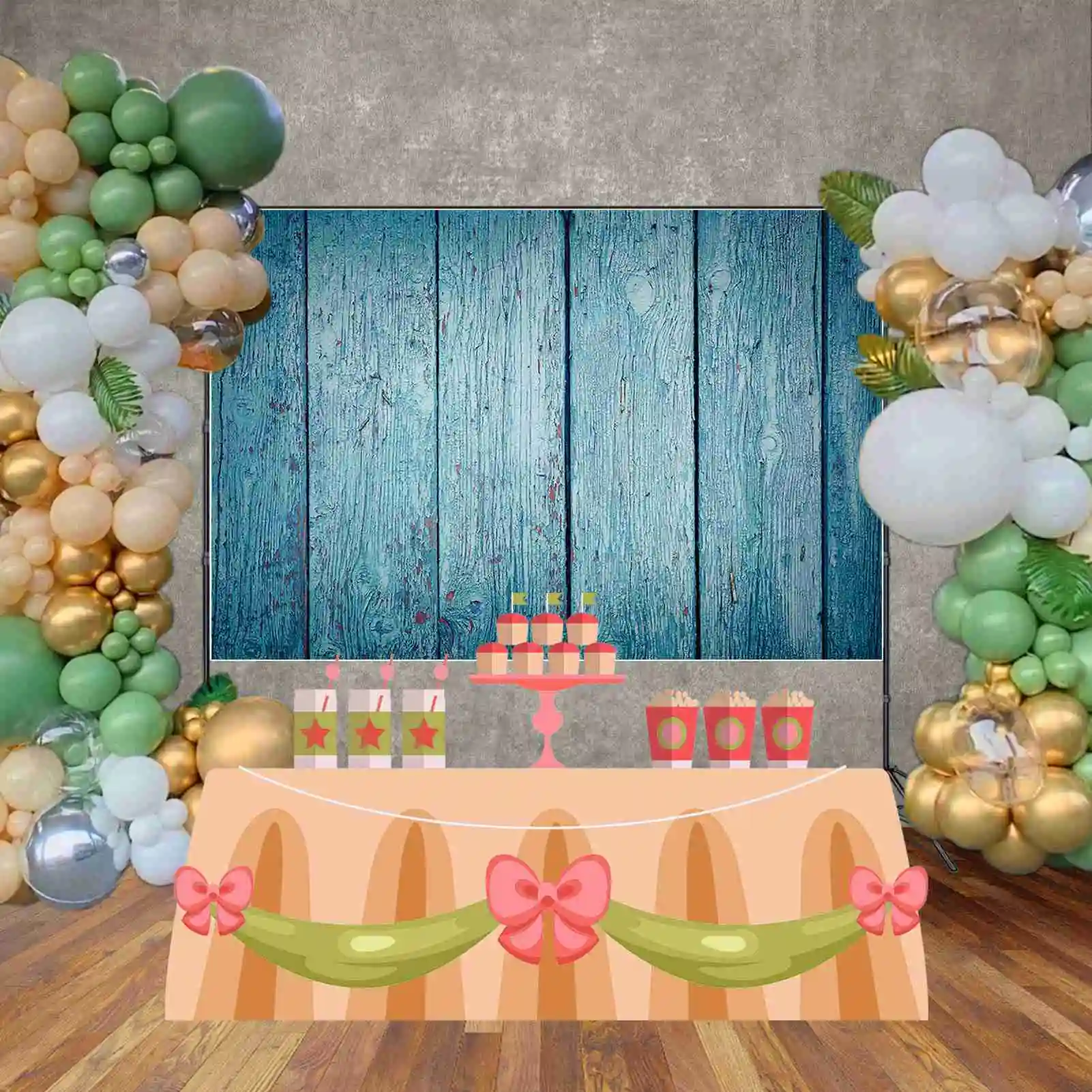 MOON.QG Wooden Board Photography Backdrop Planks Newborn Baby Shower Photocall Background Baby Photo Studio Photobooth Props