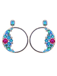Big Rhinestone Women Earrings Jewelry Crystal Stone Pendant Geometric Drop Dangle Earrings Finger Rings Set Fashion Jewelry Gift