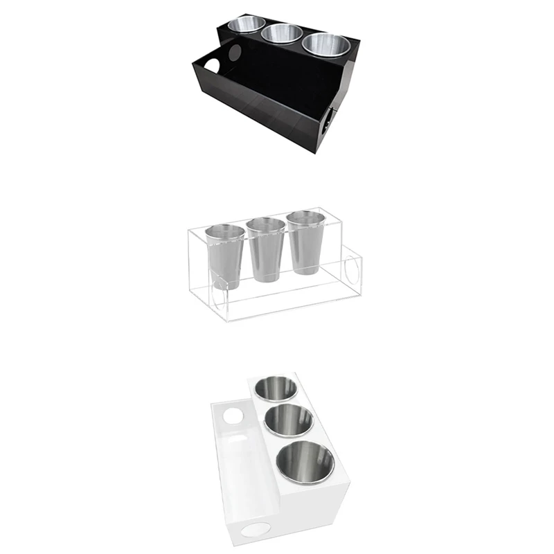 

A82I-Hair Tool Organizer Acrylic Countertop Hair Dryer And Styling Holder Makeup Toiletries Vanity Storage Stand With Cups