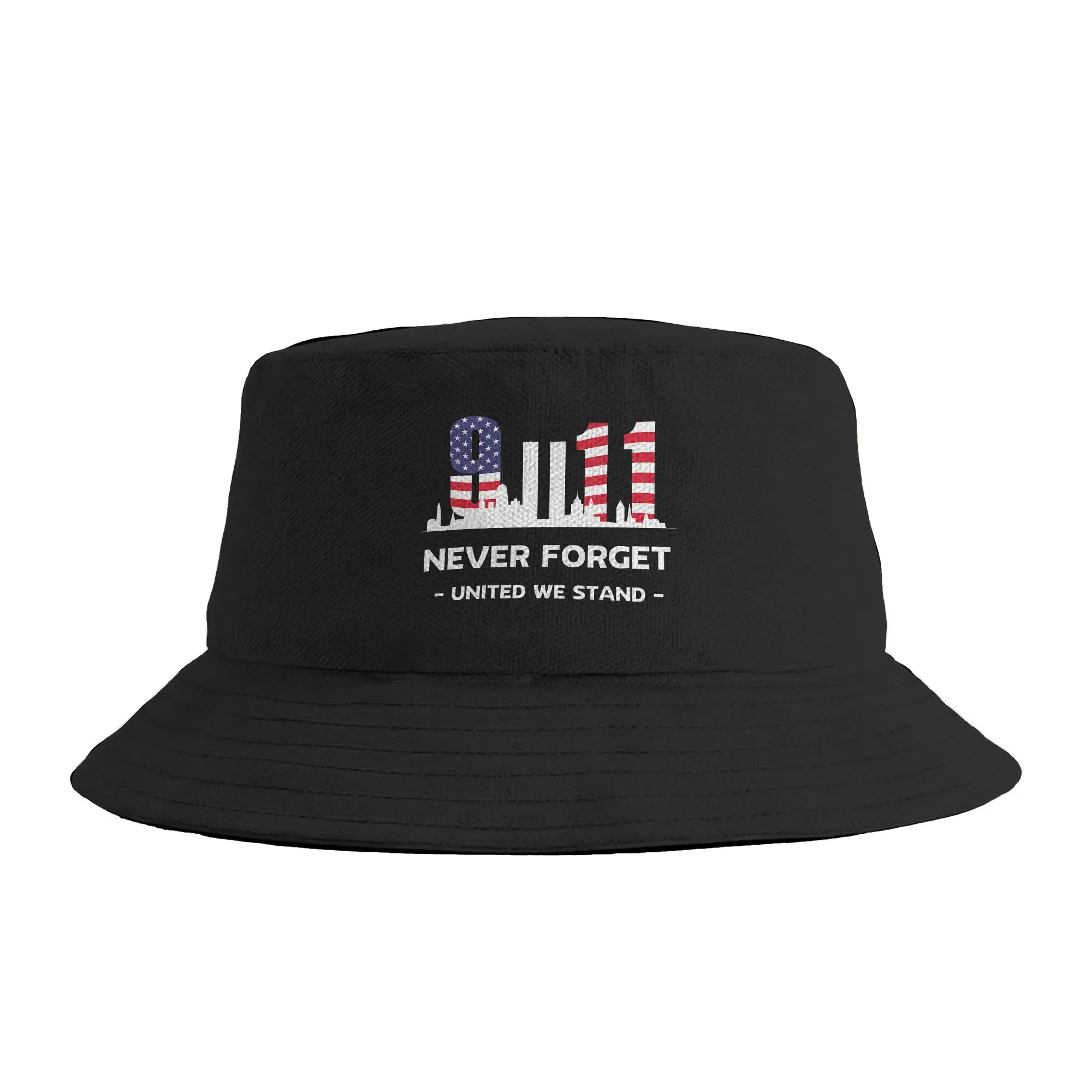 Unisex Never Forget September 11 2001 Memorial Day American Flag Bucket Hat  Foldable Fisherman Hats Summer Classic Beach Caps