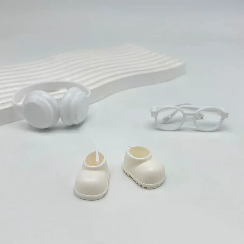 Mini óculos sapatos fones de ouvido acessórios diy brinquedos das crianças presentes 3 pçs/set adequado para 15-17cm boneca acessórios de roupas