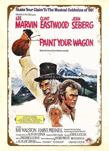 Kunstvolle Heimdekoration 1969 Filmplakat Clint Eastwood Paint Your Wagon Metall-Blechschild