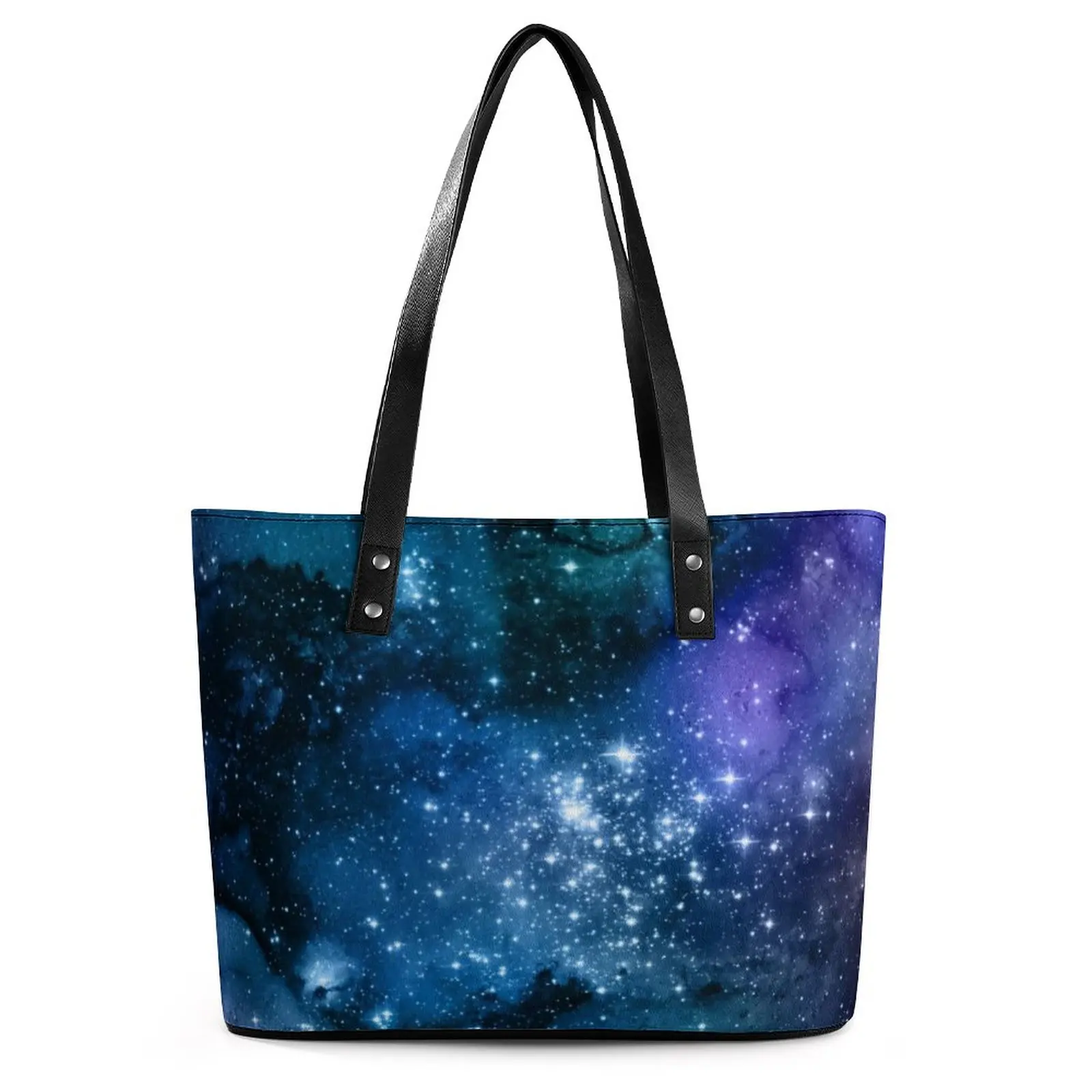 

Blue Sky White Sparkles Handbags Student Galaxy Lovers Starry Space Tote Bag Streetwear Outdoor Shoulder Bag Design Shopper Bags