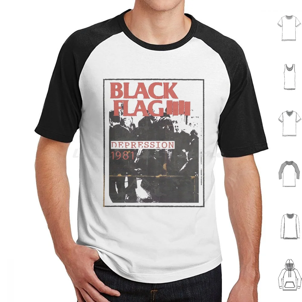 Depression Black Flag Fanmade T Shirt Cotton Men Women DIY Print Black Flag 80s 90s Alternative Dead Kennedys Grunge Hardcore