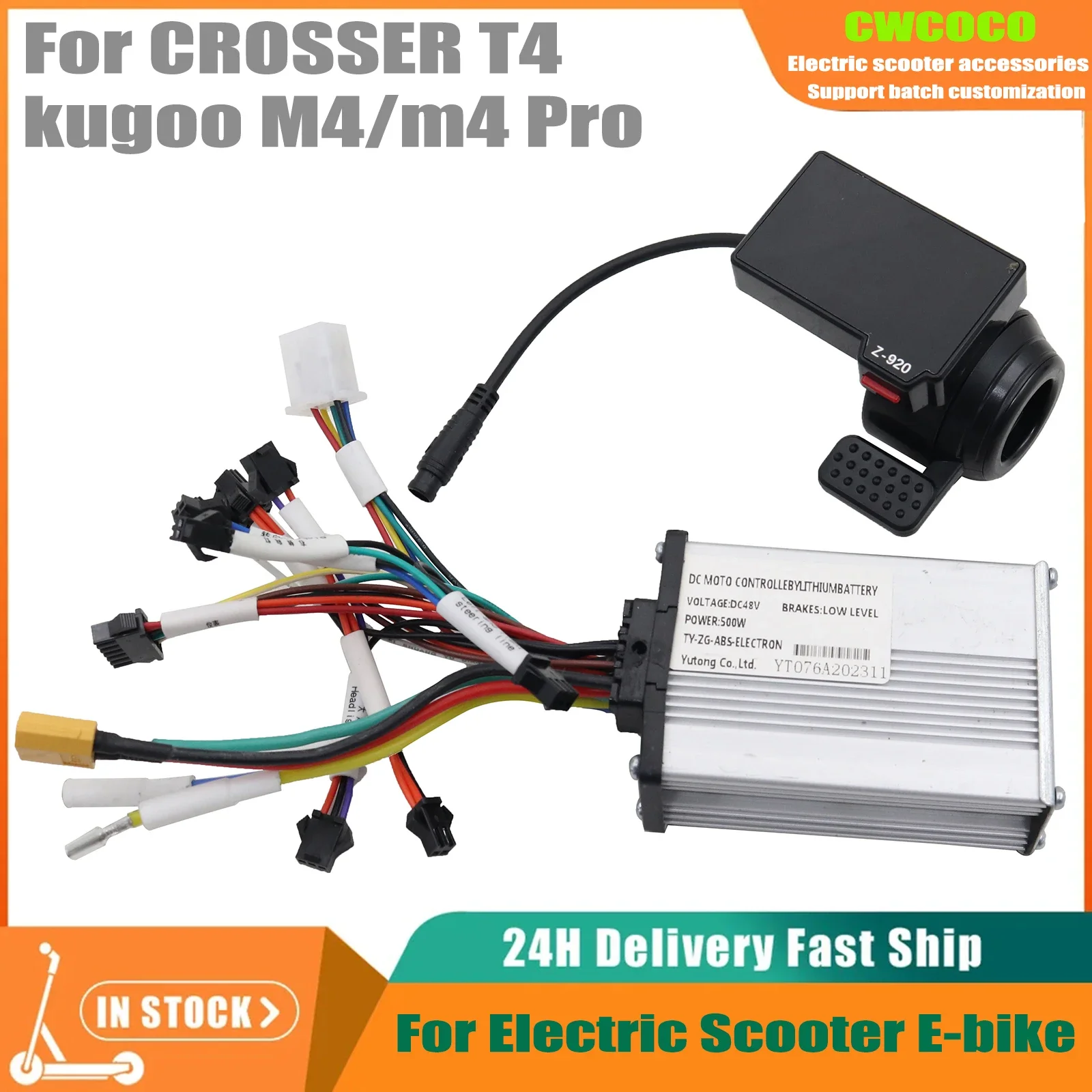 48V 500W Brushless Controller Z-920 Finger-dial LCD Accelerator For CROSSER T4 /kugoo M4 Electric Scooter Repair Parts