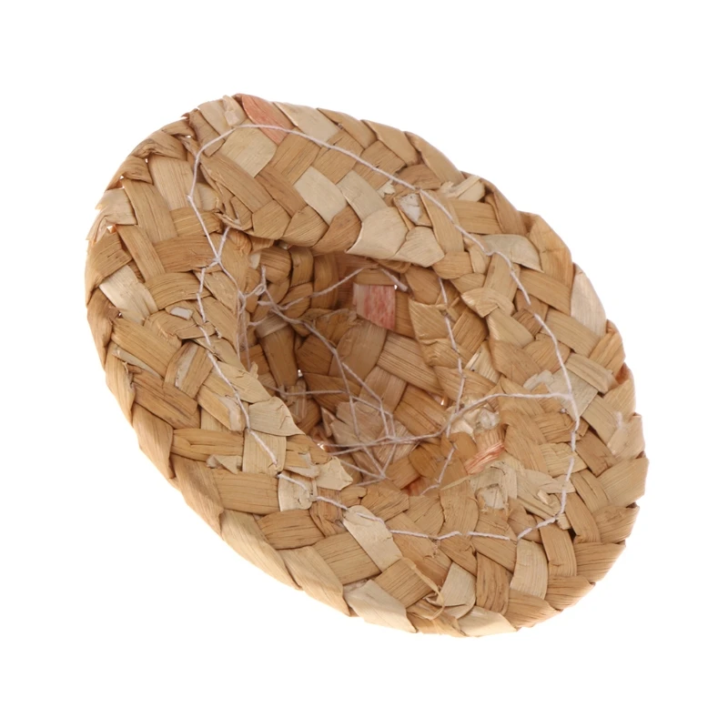 Newest 1PC Handmade Straw Woven Hat Adjustable For Parrot Birds Accessories Fashionable Dropshipping