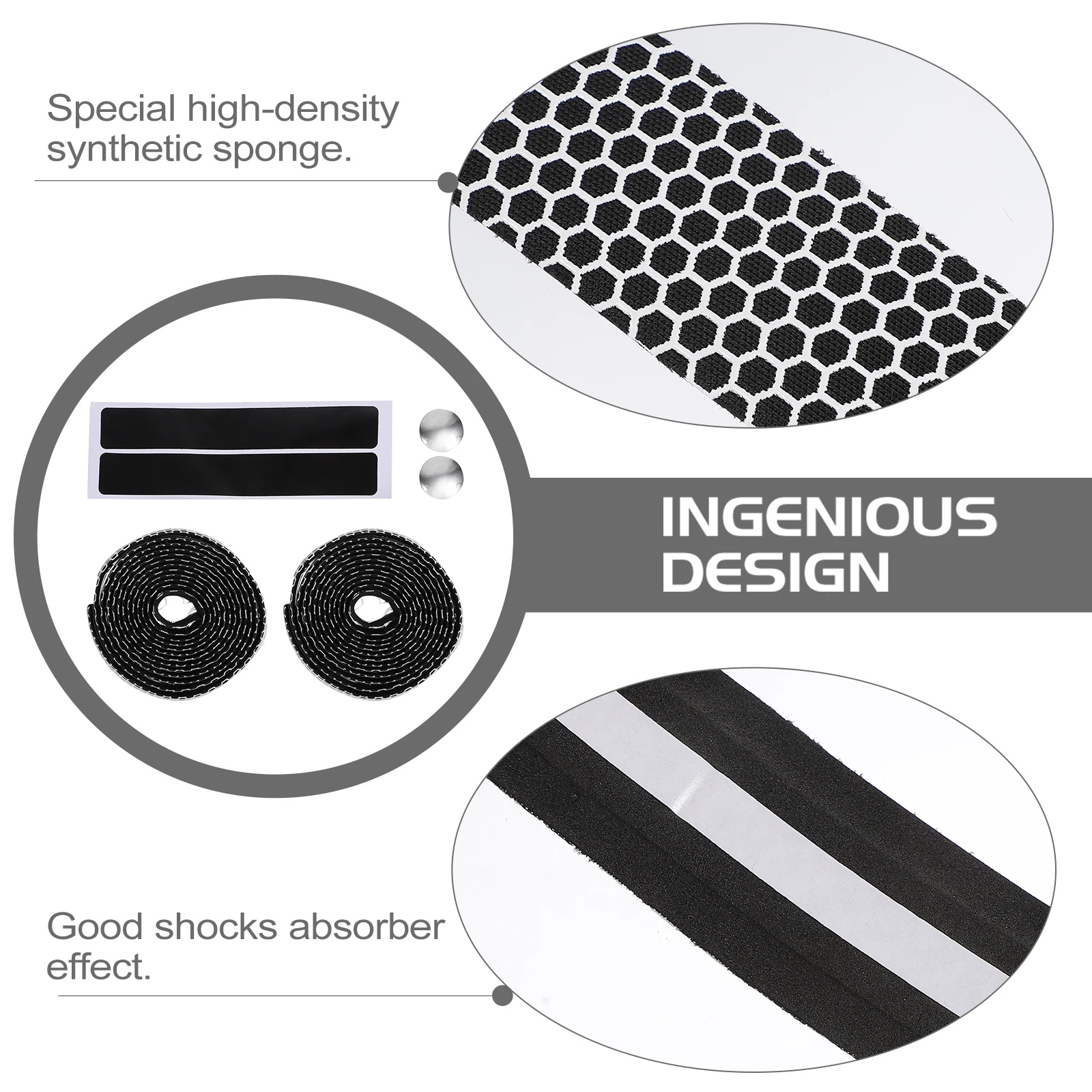 

1 set Mountain Bike Handlebar Tape Sponge Elastic Non-Slip Cycling Bar Wraps Belt Frosted Self-Adhesive Durable For Road Bikes