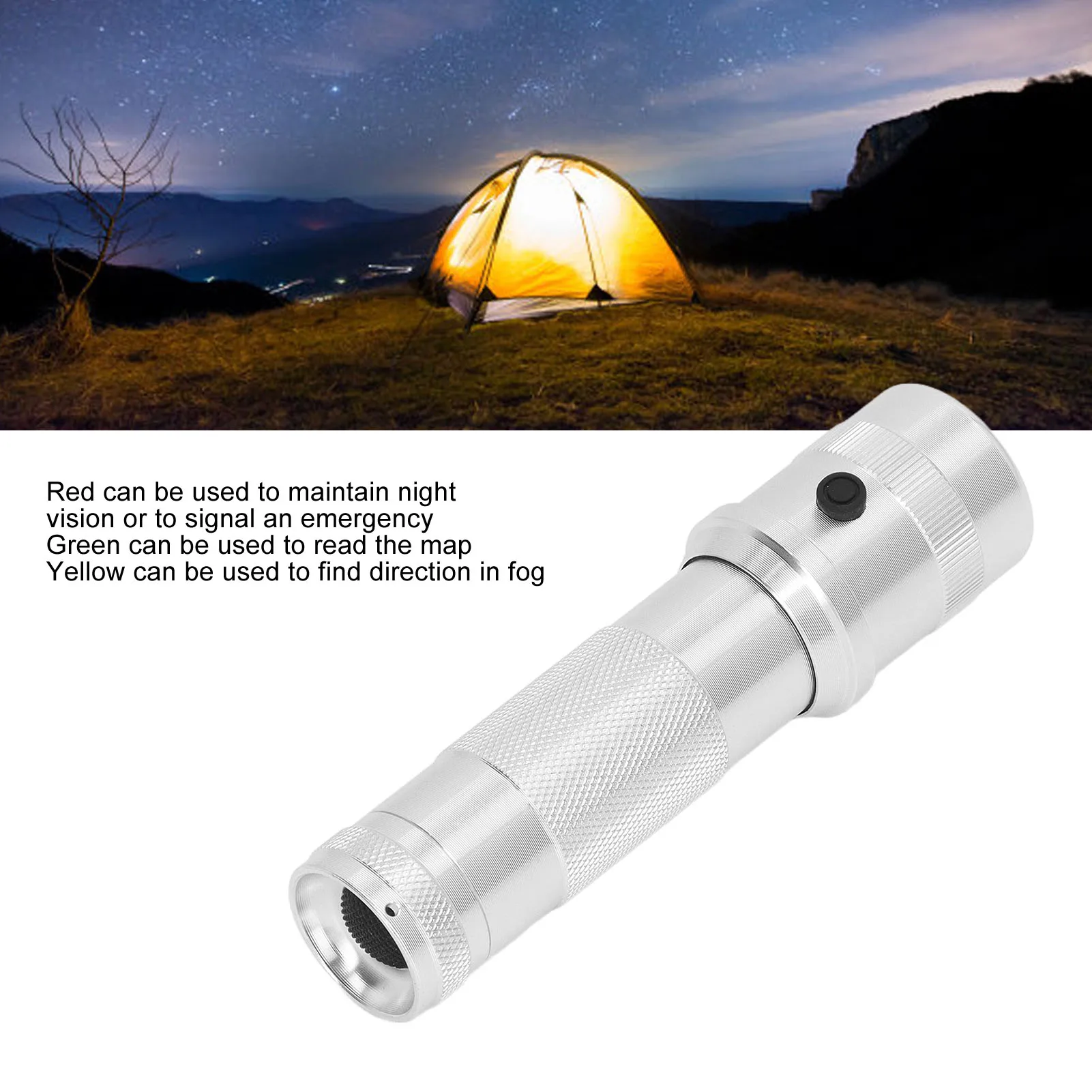 RGB Color Changing Flashlight 30000H Service Life 300LM Lightweight 10 Color in 1 LED Flashlight for Anniversary Celebrations