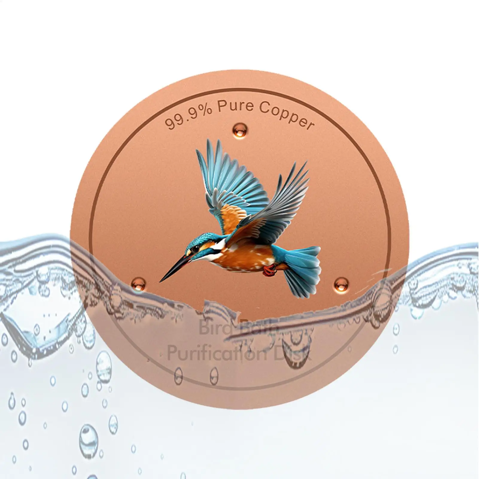 

Copper Plate For Bird Bath With Stable Triple-Point Support Copper Bird Bath Purification Disk For Pool Garden Outdoor Breeding