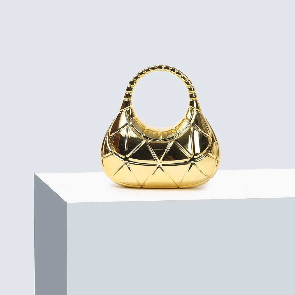 

High-End Crescent-Shaped Handbags, Gold and Silver Accessories, Home Decorative Bags, and Cosmetic Acrylic Bags for Cross-Border