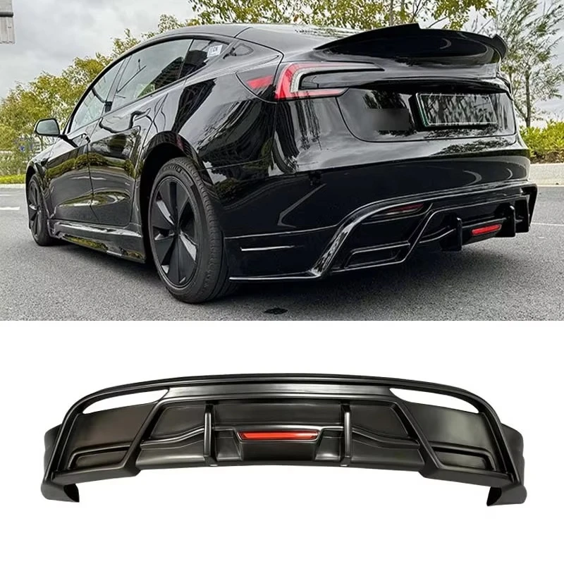 New Design Plastic Rear Diffuser for Tesla Model 3 2021-2023 Gloss/Matte Black Highland Body Kit Exterior Tuning Upgrade