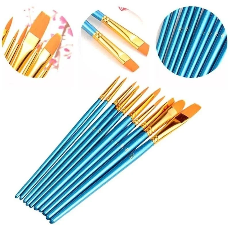 10pcs/set Professional Painting Set 10pcs Acrylic Oil Watercolors Artist Paint Brushes Gouache Brush