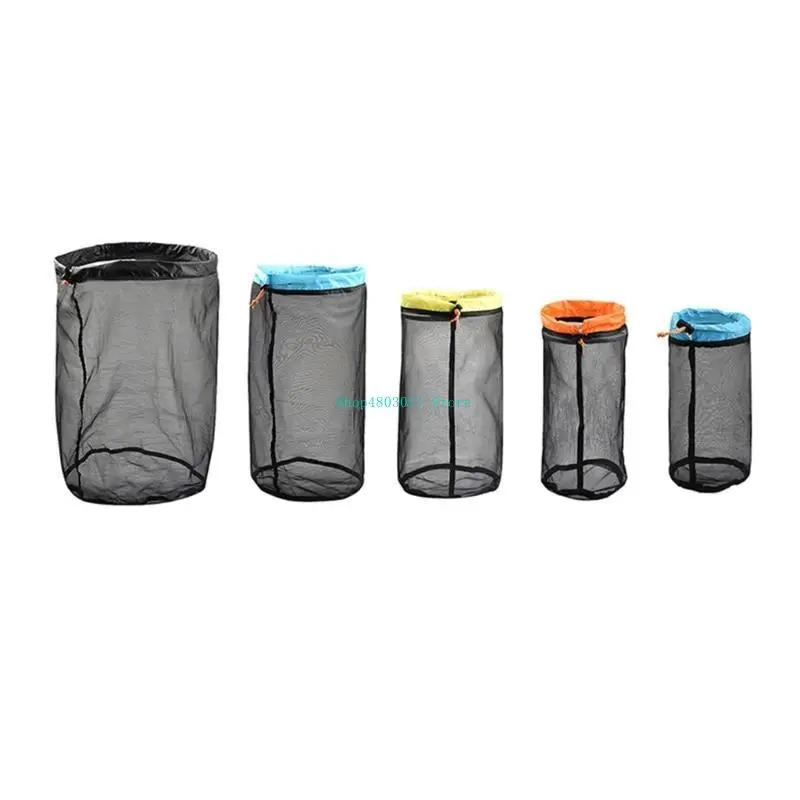 

T3LD Mesh Drawstring Storage Bag Camping Travel Hiking Outdoor Sports Backpacking Bag