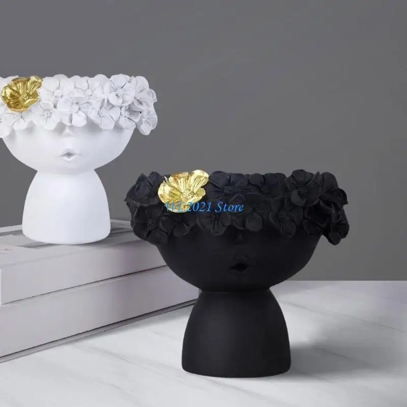 

G5GC Girl Flower Pots Mold Epoxy Resin Molds Holder Planter Silicone Mold