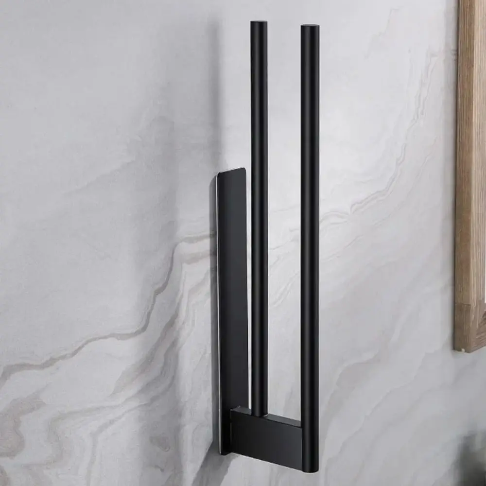 

NEW Stainless Steel Towel Rack No Drilling Wall-Mounted Towel Pole Self Adhesive Hand Towel Holder Bathroom Storage