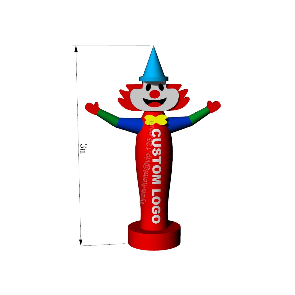 3m stand inflatable clown balloon for advertising promotion free custom printing free blower air sky dancer