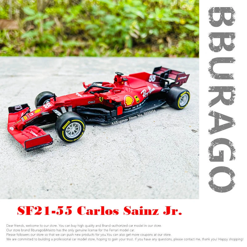 Ferrari F1 SF21 Bburago 1:43 2021 Die Cast #16 Charles Leclerc Alloy Luxury Car Car Model Play 1 Alloy Toy Vehicle Collection