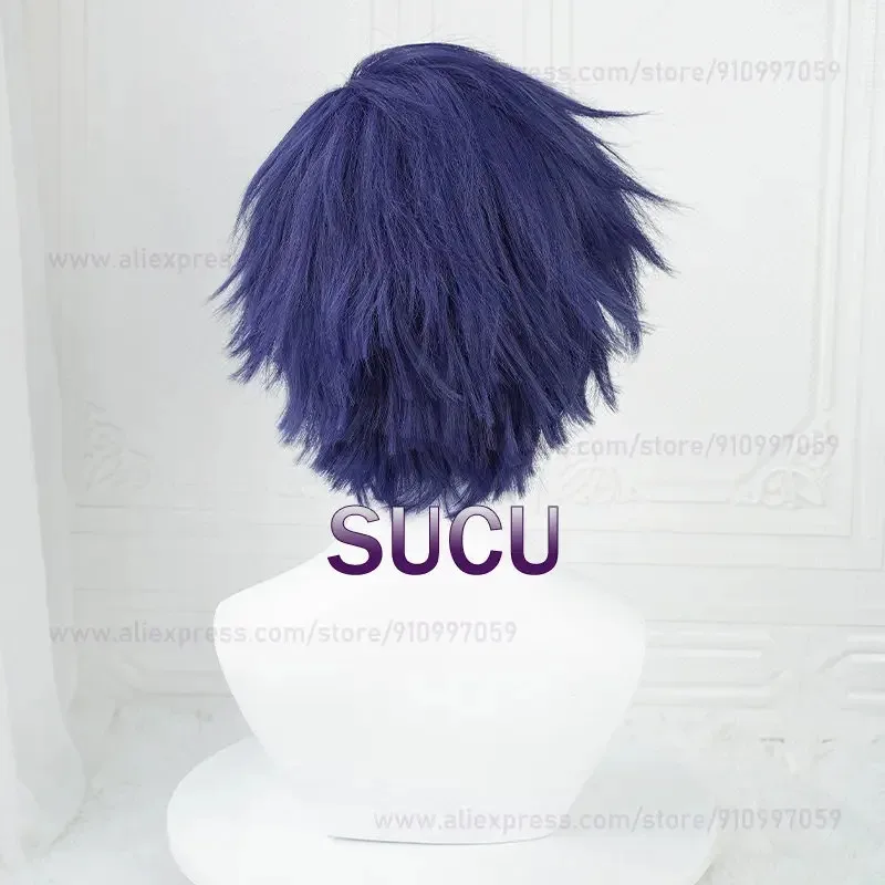 wiwiwi 123Anime ES Sazanami Jun Cosplay 30cm Short COS Wig Heat Resistant Synthetic Halloween Hair