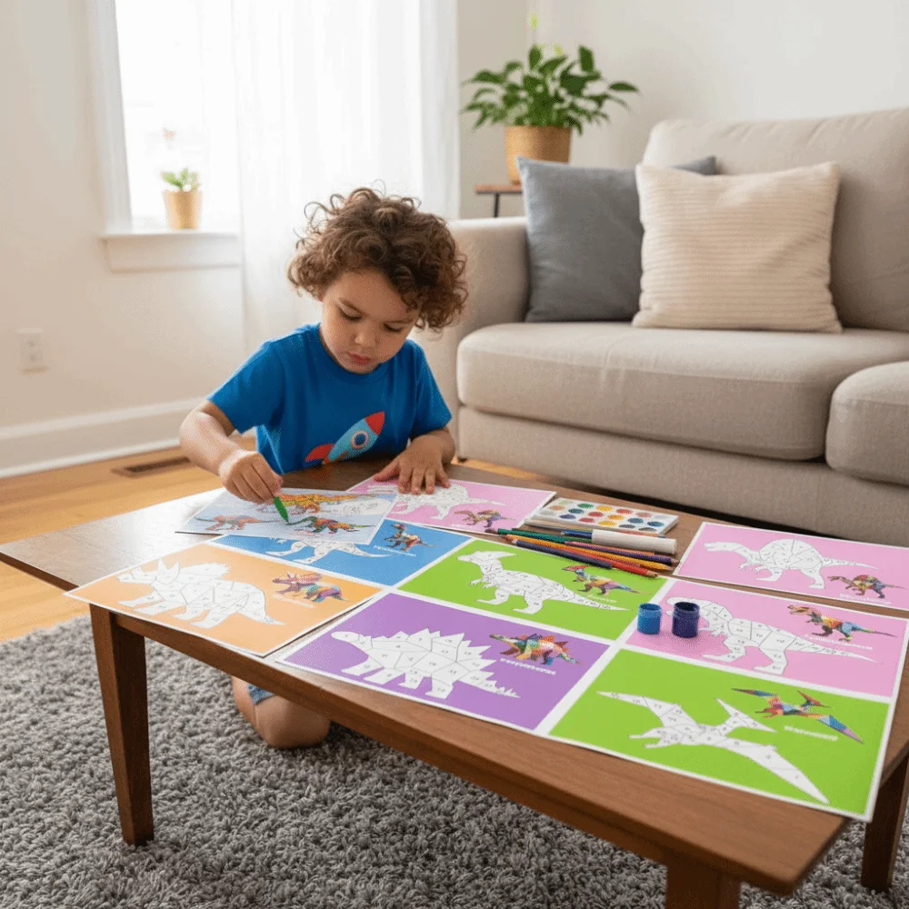 종이 3D 기하학 스티커 책 수제 교육용 장난감 DIY 붙이기 재료 키트 귀여운 만화 동물 스티커 책 어린이용