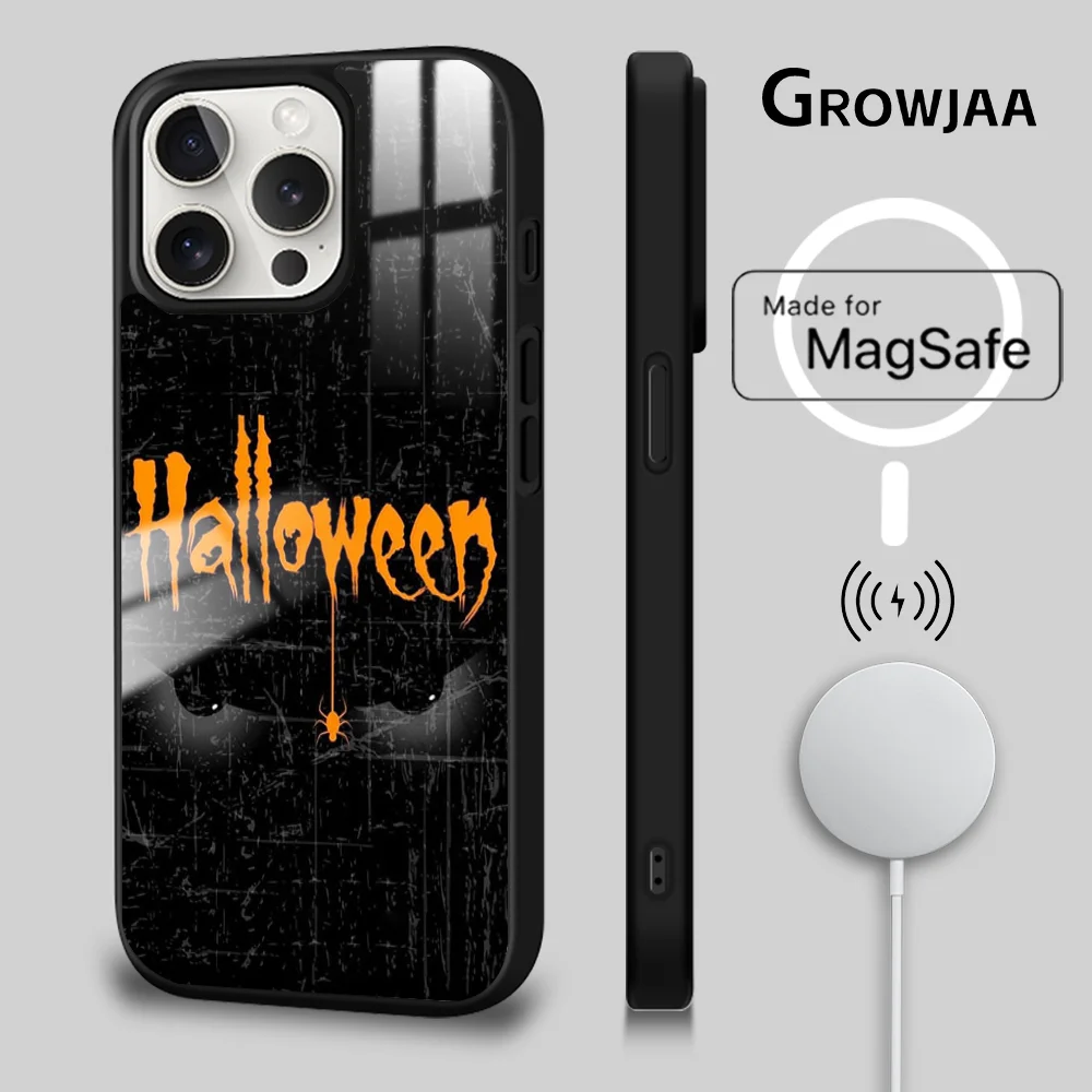 Happy scary halloween Strong Magnetic Phone Case For iPhone 15 14 13 12 11 Pro Max Plus Magsafe Wireless Charging Cover