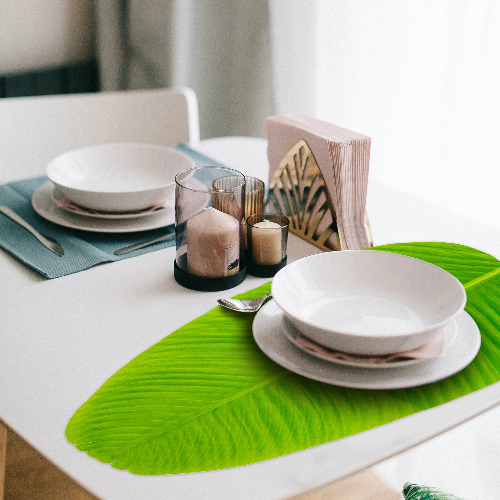 

5 pcs Simulation Plant Coasters Leaf Design Heat Resistant Cup Mats Desktop Cushions For Home Bar Restaurant Decoration
