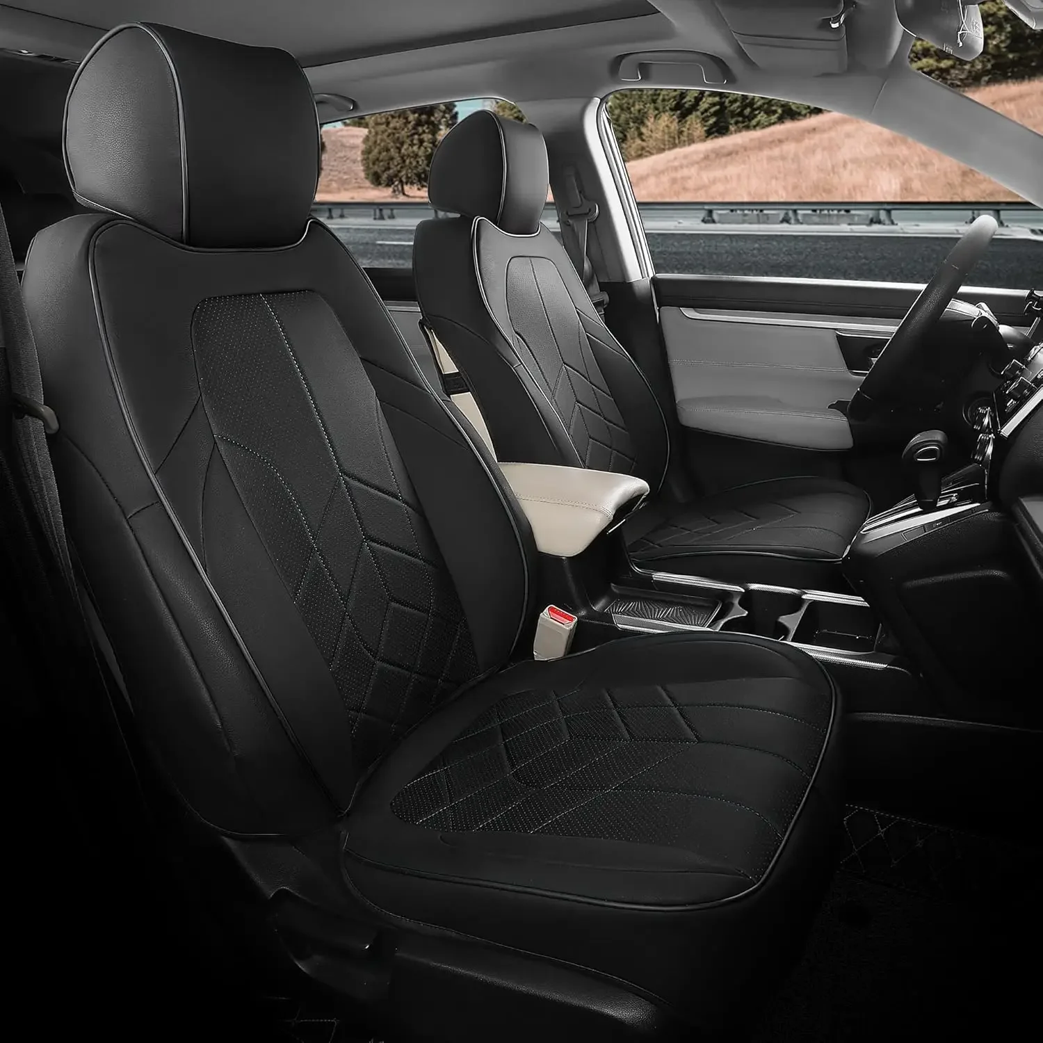 

Чехлы на сиденья Honda CRV Custom Fit 2017-2022 EXL EX LX Sport, Touring, Hybrid - роскошные водонепроницаемые кожаные чехлы на автомобильные сиденья