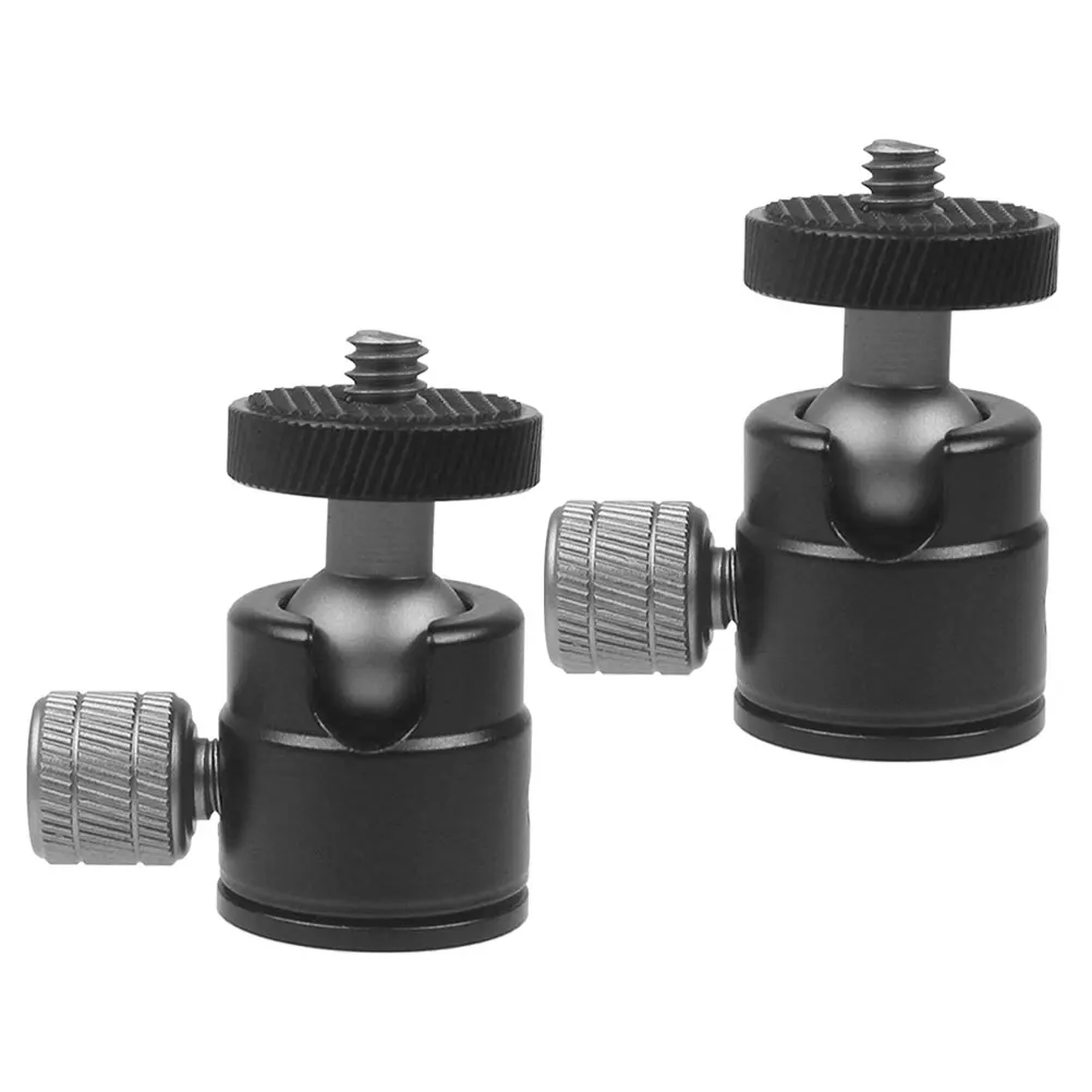 

2pcs Spherical Gimbal Tripod Ball Head Aluminum Mount Adapter Black Bracket 360 Degree Rotation Projector Stand Camera Mount