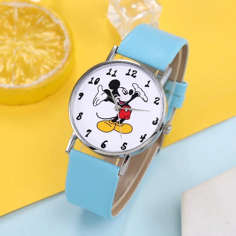 Disney-reloj Digital analógico para niños y niñas, cronógrafo de cuarzo electrónico con cara de Mickey Mouse, personaje de dibujos animados, regalos para niños, novedad